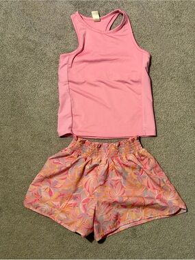 OshKosh B'gosh Girls’ Pink Racerback Tank and Paisley  Printed Shorts Set - 12